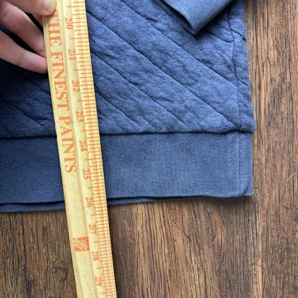 Patagonia Organic Cotton Quilted Snap T Pullover Sweater Large Navy Red 25371 - Picture 6 of 6